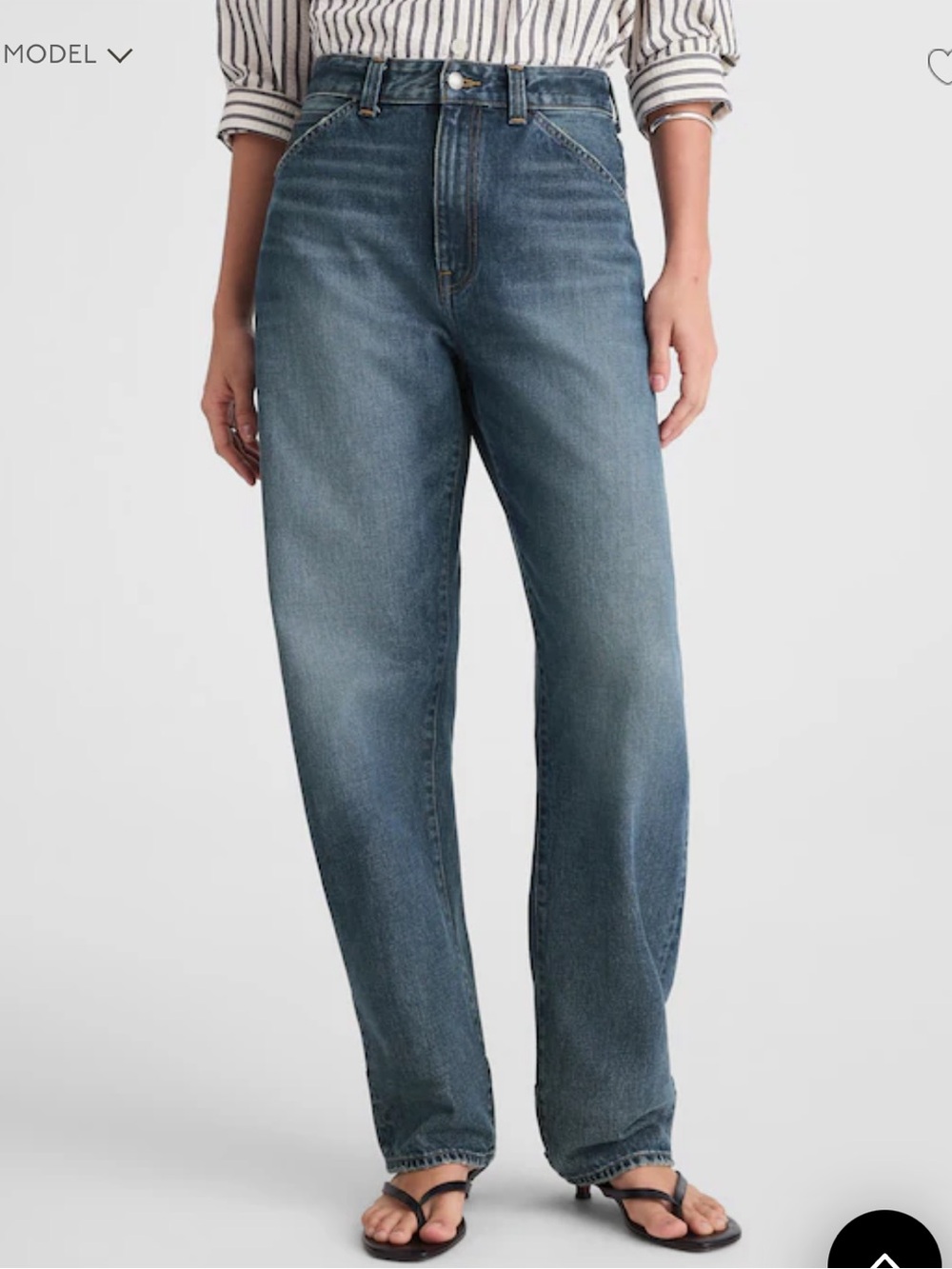 Madewell Ballon Jeans in Medium Blue - Greendale - Rigid